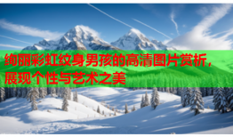 绚丽彩虹纹身男孩的高清图片赏析，展现个性与艺术之美