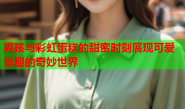 男孩与彩虹蛋糕的甜蜜时刻展现可爱童趣的奇妙世界