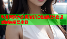 秋冬新款六岁男孩彩虹色加绒外套温暖时尚尽显童趣