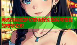 男孩的彩虹梦幻旅程探索色彩与自我的奇妙交织