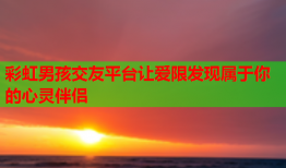 彩虹男孩交友平台让爱限发现属于你的心灵伴侣