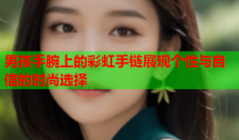 男孩手腕上的彩虹手链展现个性与自信的时尚选择