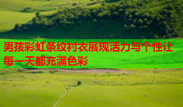男孩彩虹条纹衬衣展现活力与个性让每一天都充满色彩