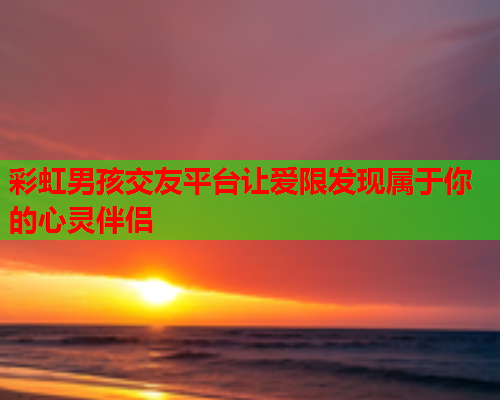 彩虹男孩交友平台让爱限发现属于你的心灵伴侣