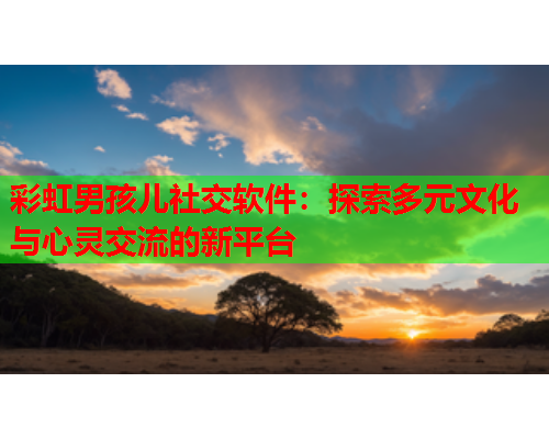 彩虹男孩儿社交软件：探索多元文化与心灵交流的新平台