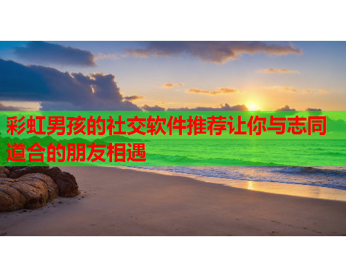 彩虹男孩的社交软件推荐让你与志同道合的朋友相遇