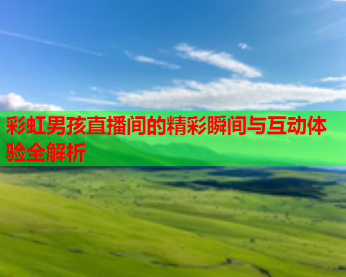 彩虹男孩直播间的精彩瞬间与互动体验全解析