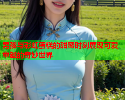 男孩与彩虹蛋糕的甜蜜时刻展现可爱童趣的奇妙世界