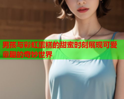 男孩与彩虹蛋糕的甜蜜时刻展现可爱童趣的奇妙世界
