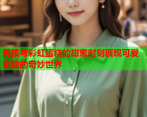 男孩与彩虹蛋糕的甜蜜时刻展现可爱童趣的奇妙世界