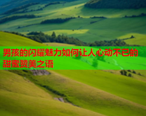 男孩的闪耀魅力如何让人心动不已的甜蜜赞美之语